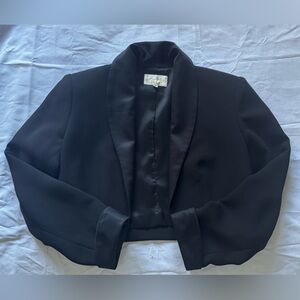 Short black blazer with shoulder pads!